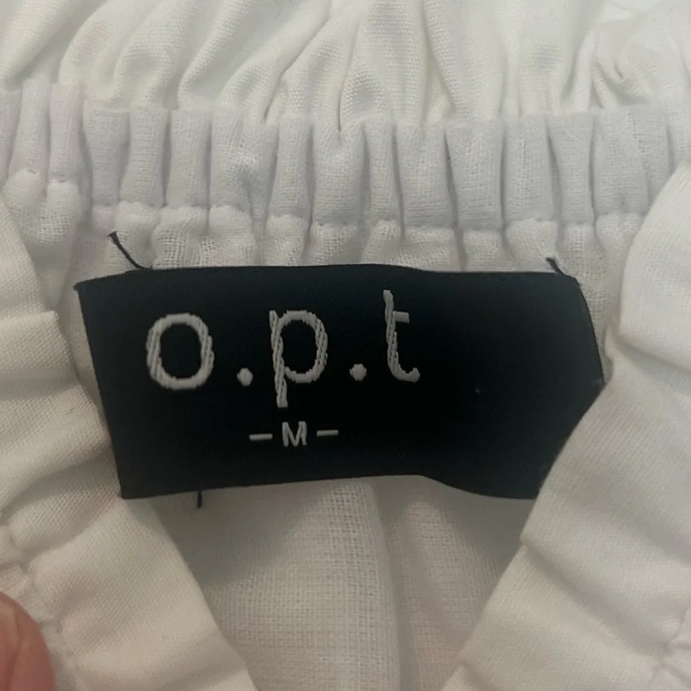 O.P.T Puff Sleeve Smocked Midi Dress in Classic White - Picture 6 of 8